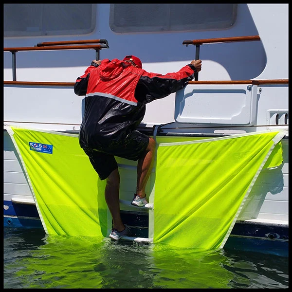 SOS Recovery Ladder demonstrated at the side of a vessel
